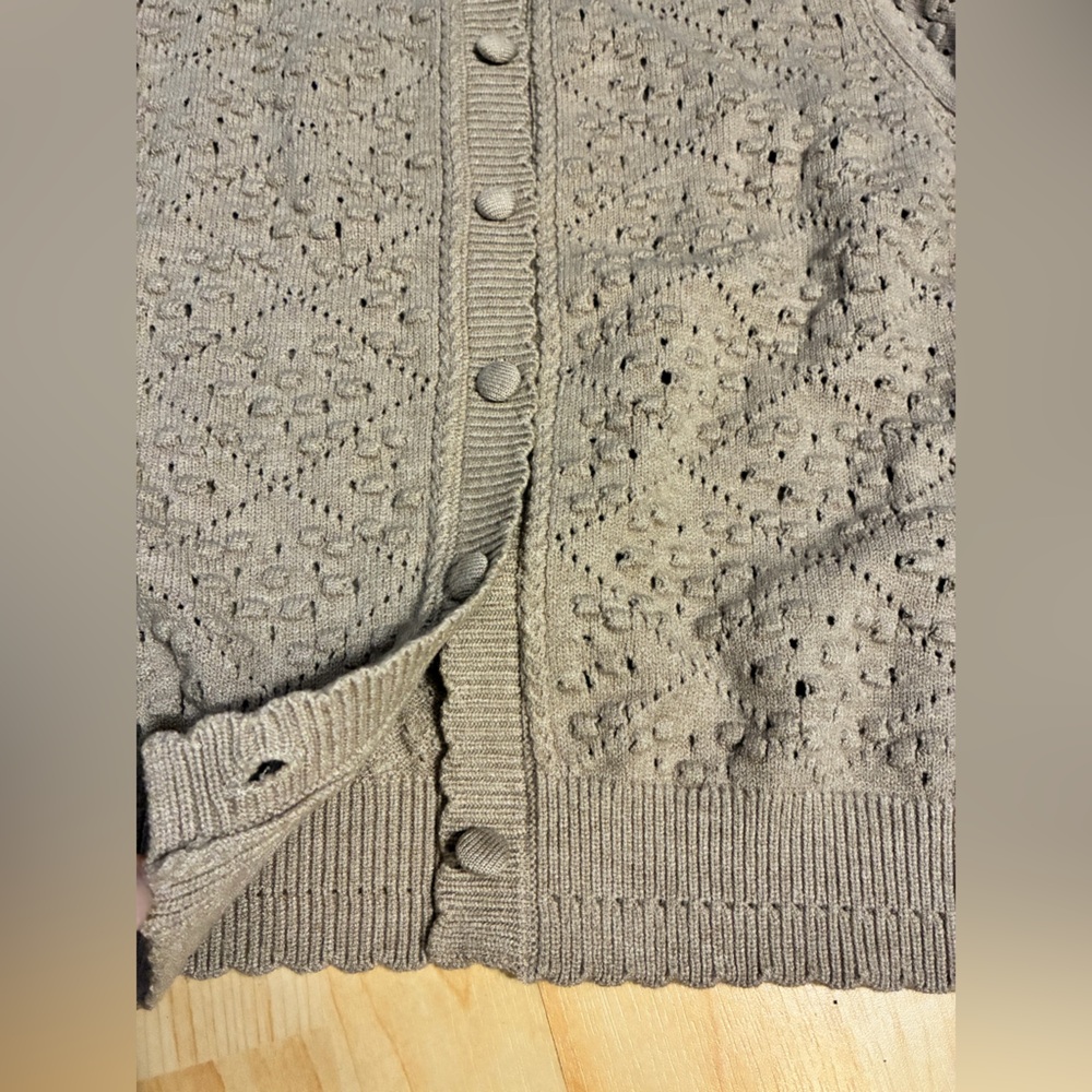 Cyrus Short-Sleeve Pointelle Knit Cardigan - Picture 4 of 10